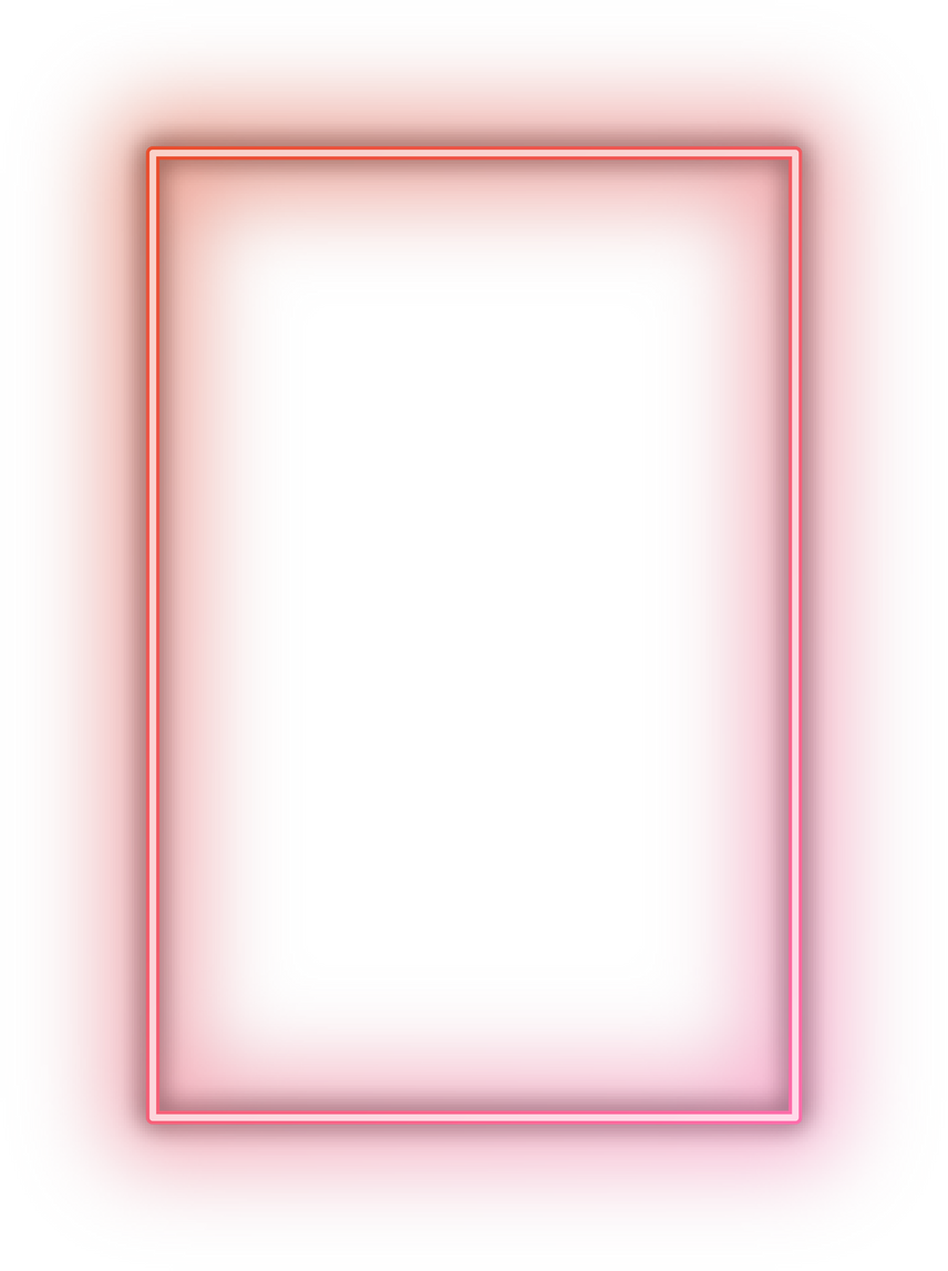 Neon gradient orange pink rectangle frame.