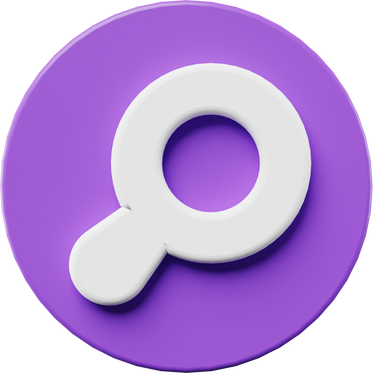 Purple Minimalist 3D Search Icon