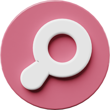 Pink Minimalist 3D Search Icon